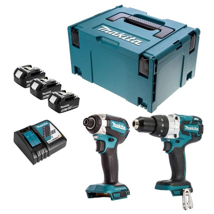 Combopack 18V LXT 3x5 0 Ah Perceuse à percussion DHP481 et visseuse DTD153 MAKITA DLX2174TJ1