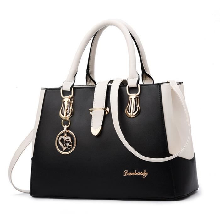 Sac Main Femme Moderne Grande Capacit en Cuir Synth tique