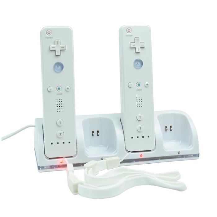 MP power @ STATION CHARGEUR 4 Port +4 BATTERIE battery 2800mAh Pour Nintendo Wii WIIMOTE MANETTE REMOTE