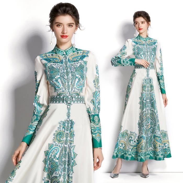 Robe Col En V Bouton Imprimé Floral main image 1