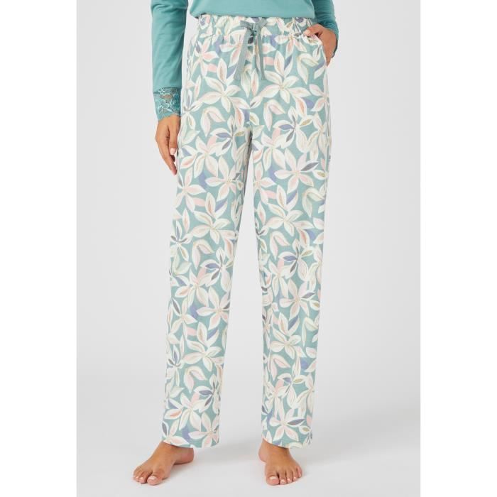 Pantalon de pyjama maille jersey DAMART Vert Feuillage Femme Vert feuillage Cdiscount Pret a Porter