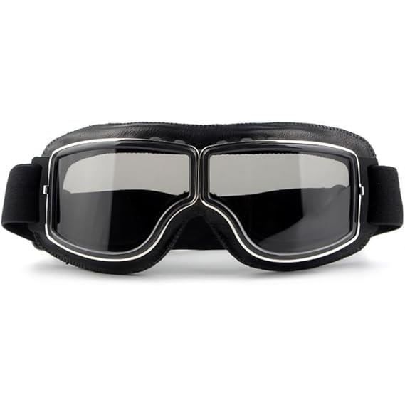 Lunettes Moto Casque Cuir PU - Protection UV Anti-Buée Pour Motocross, VTT Et Sports Extrêmes