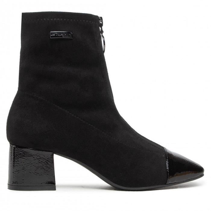 Bottine noir talon argent online