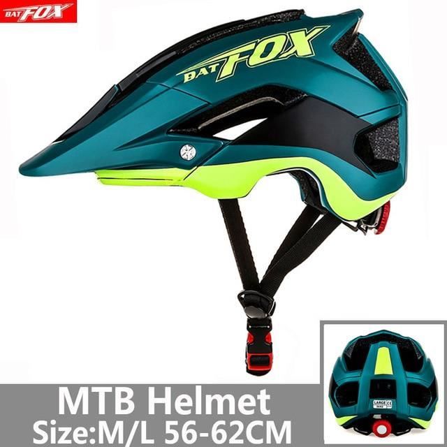 BATFOX Casque VTT – Homme, Femme, Ado – Normes US/EU, Coque Polycarbonate, Mousse EPS, 18 Aérations, Tailles M/L/XL (54-63 Cm)