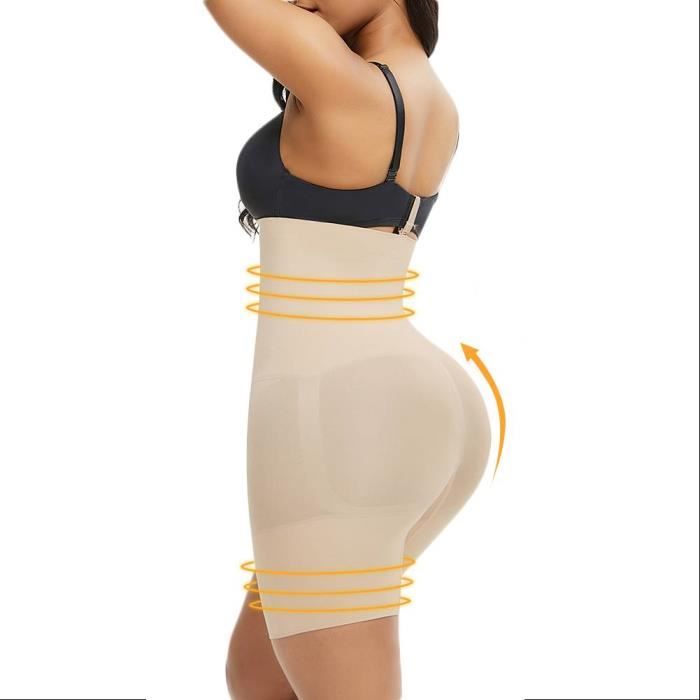 Short Gainant Femme à Ions Négatifs - Taille Haute, Fibre Glacée - Pour Aplatir Le Ventre Et Galber Les Fesses
