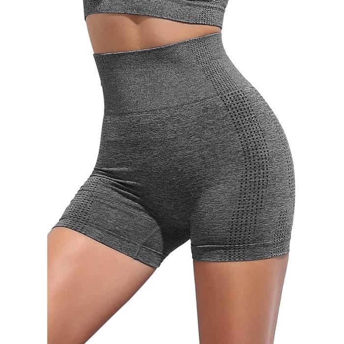 Legging Shorts de Sport Femme Butt Lift Slim Fit Taille Haute Leggings Push Up Short sans Coutures Elastique Legging Court Collants Gris Cdiscount Pret a Porter