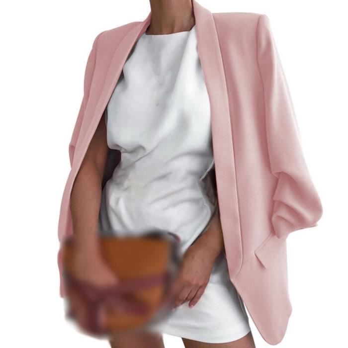 Veste Blanche Standard Grace – Détail Flamant Rose, Taille S, Léger, Occasion Très Bon état