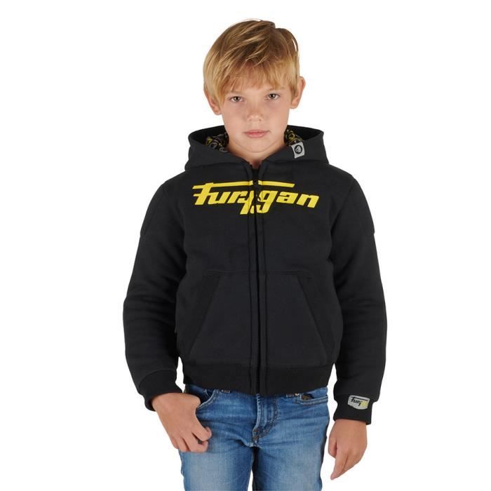 Blouson moto enfant Furygan Luxio - noir/jaune fluo - 12 ans