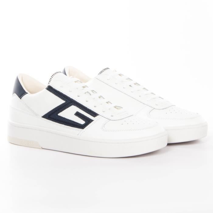 Basket Guess Homme Classic Salerno logo G Blanc Synthétique - Authentique Chaussure Guess Homme