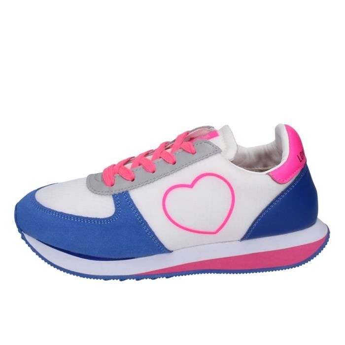 LOVE MOSCHINO Basket Sneakers Sport Running Femme Blanc Textile
