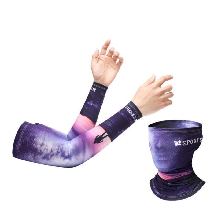 LICHENGTAI Manchon Protection Solaire UV - Cache-Cou, Manches Bras Et Calotte, Hommes Femmes
