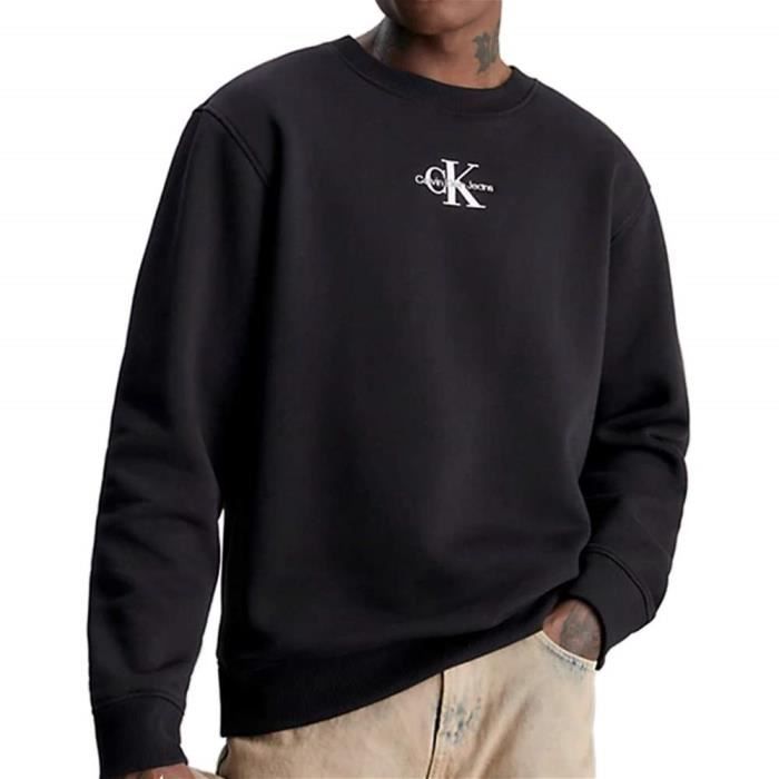 Calvin Klein Sweat-shirt pour Homme Monogram Noir J30J323434BEH