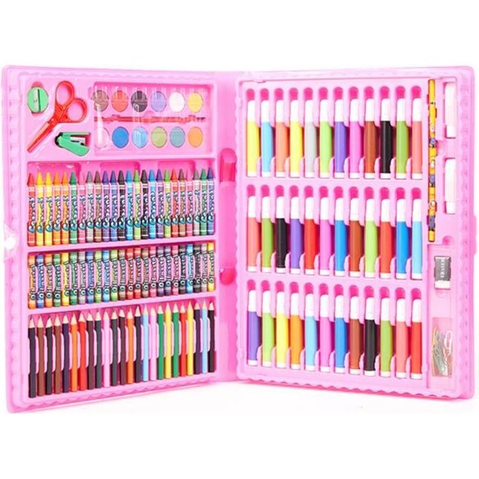 BRAVOTW Kit 150pcs Malette de Coloriage Crayons De Couleur Dessin