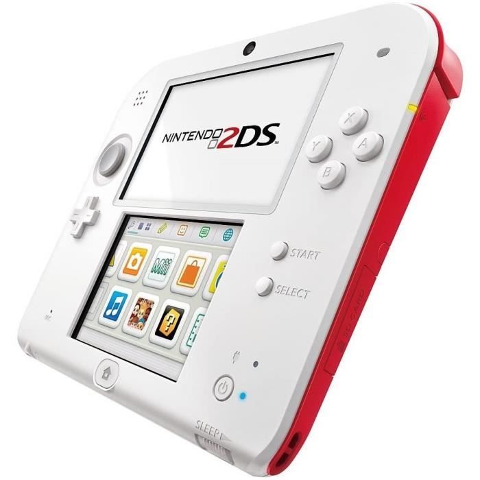 Console portable - Nintendo - 2DS - Blanc & Rouge - 4 Go - Facile à transporter