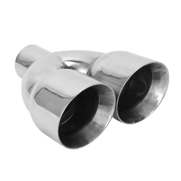 Embout D'échappement Double Oblique En Inox - Montage Universel 34 à 60mm - Longueur 240mm