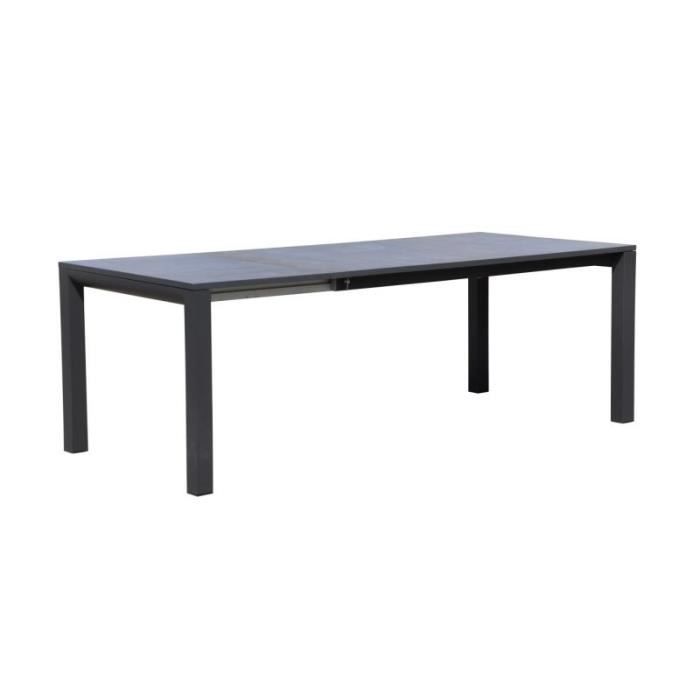 table de jardin extensible sico 180-240cm gris - paris prix - rectangulaire - métal - extérieur