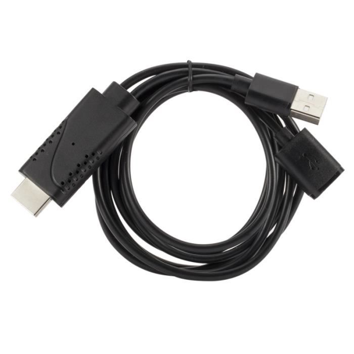 Câble adaptateur USB femelle vers HDMI mâle HD 1080P pour Android / iOS (noir) CABLE