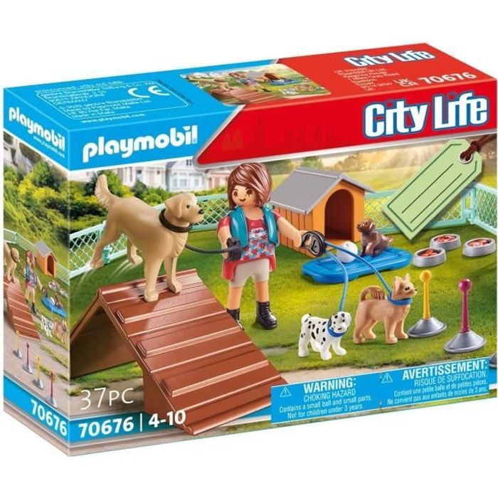PLAYMOBIL - 70676 - Set cadeau Educatrice et chiens - Plastique - Pour Enfant - Bleu - 37 pièces
