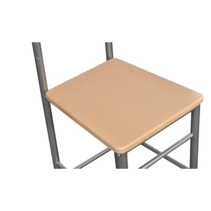 chaise valet de nuit bois et métal design unique (lot de 2) qqmora yy14922