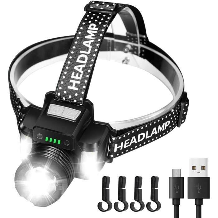 Lampe Frontale LED Ultra-puissante Aaizplz – 2000 Lumens, Rechargeable USB-C, 16 Modes, IPX6, Capteur De Mouvement, Lot De 2