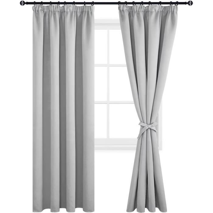 Lot De 2 Rideaux à œillets Occultant Jacquard Coloris Beige Lin 140 X 260 Cm | Leroy Merlin