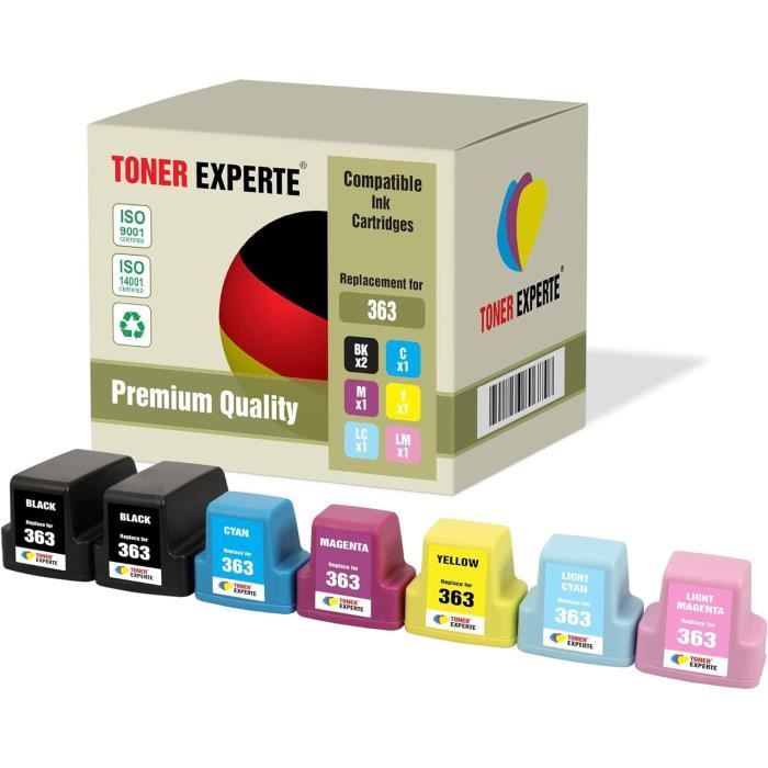 thumbnail image 2 of 6-Pack Compatible HP 02 XL Ink Cartridges – For Photosmart C7280, C6230 Series – Black, Cyan, Magenta, Yellow, Light Cyan, Light Magenta 2 of 3