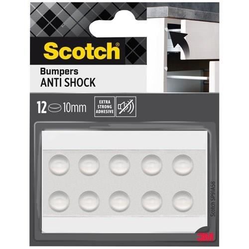 SCOTCH - Butée adhésive - Patin antichoc - Anti-bruit - Ø 10 mm - Transparent - Lot de 12 SCOTCH - Butée adhésive - Patin antichoc - Anti-bruit - Ø 10 mm - Transparent - Lot de 12