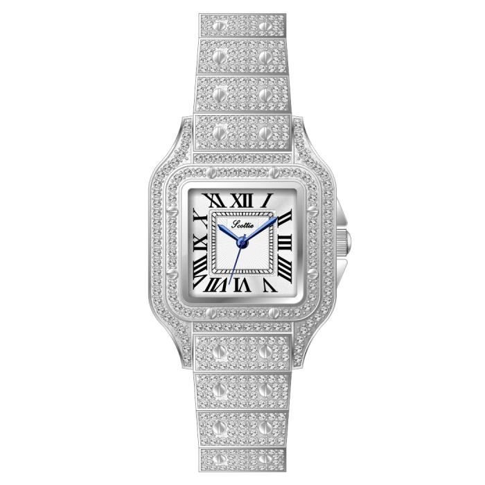 SHARPHY Montre femme de luxe diamant cadran carr bracelet en