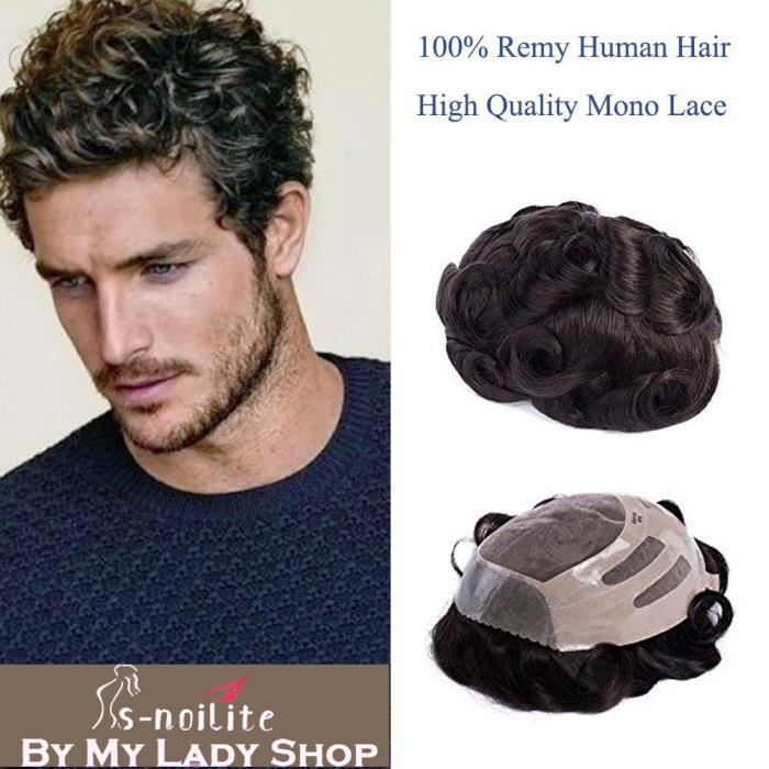 perruques hommes cheveux naturels pas cher