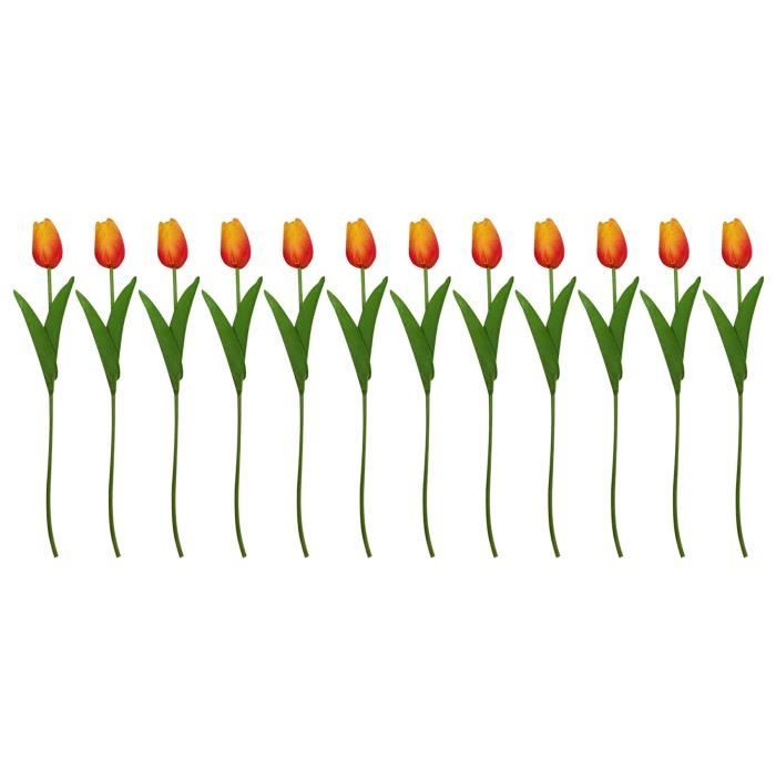 Bouquet De 15 Tulipes Artificielles En PU - Hauteur 33.5 Cm, Tiges Réglables | Décoration Intérieur, Mariage, Fête