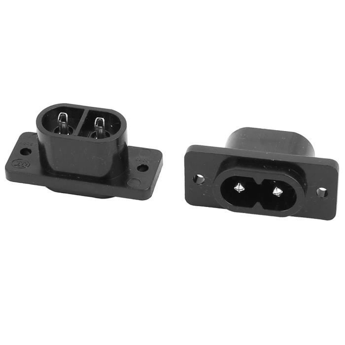 Adaptateur Fiche AC 250V 2.5A Montage Panneau - 2 Pièces Uxcell - Neuf