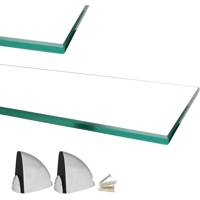 Euro Tische Étagère Murale En Verre 25x25cm, étagère En Verre Pour Salle De Bain, étagère De