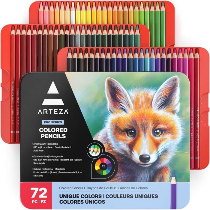 ARTEZA Crayons pour aquarelle professionnels, 72 crayons de couleur