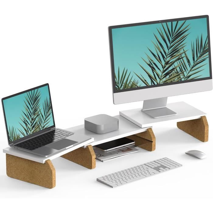 Réhausseur d'écran en Bois,Support de Moniteur Réglable,Support d ...