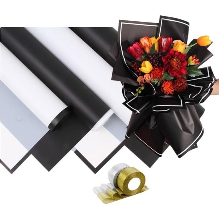 Papier froissé emballage bouquet - Blanc main image 1