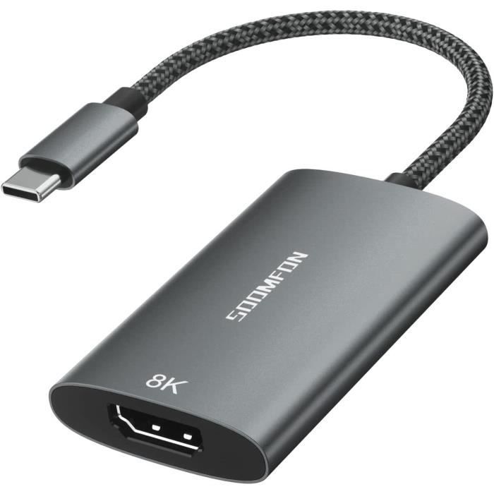 SOOMFON Adaptateur USB C vers HDMI 8K Adaptateur USB C HDMI 4K