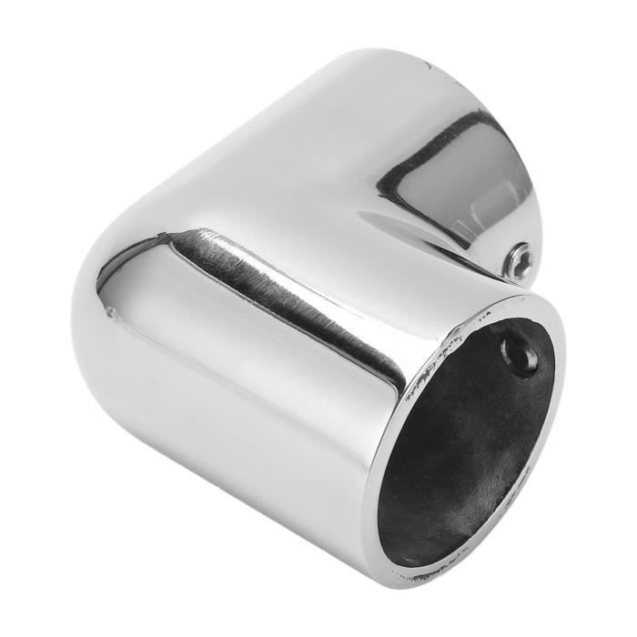 Raccord De Rambarde Bateau Inox 316 – Angle 90°, Base Ronde, Pour Tube 22 Ou 25 Mm, Finition Polie Miroir