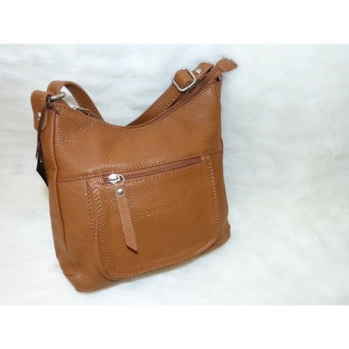 SUPERBE SAC BANDOULIERE SACOCHE EN CUIR TORRENTE COUTURE