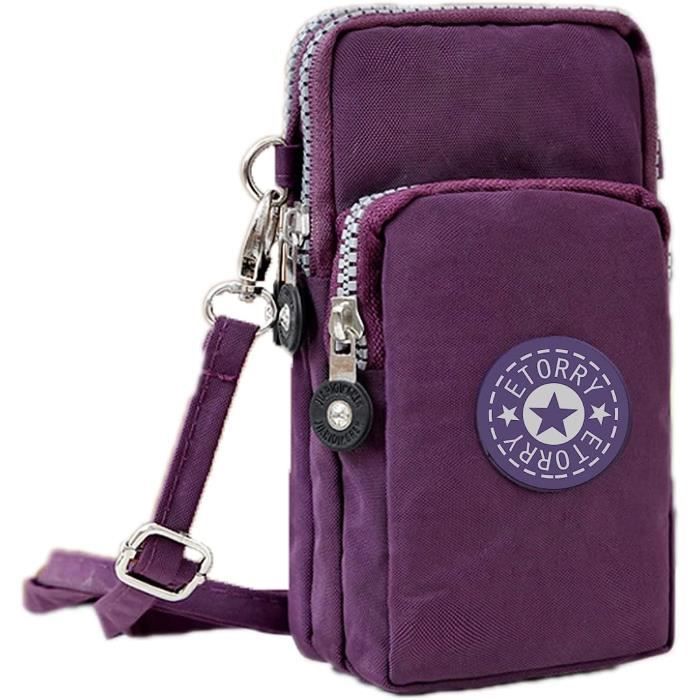 Sac Bandoulière Femme Bleu, Mini Pochette Portable Avec Porte-clés – Marque Les Gemmes De L’Ursuya
