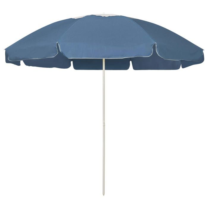 Vidaxl Parasol de plage 240 cm Bleu - vue 2