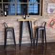 Table de bar haute industrielle en bois et métal - 60x60x110cm-1