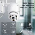 Caméra de Surveillance WiFi Extérieure 1080P Caméra de sécurité WiFi Audio bidirectionnel Détecteur de Mouvement Message Push IP66-1
