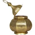 Petite Lanterne marocaine en métal or Ziva 30cm doré | Photophore marocain pour l’extérieur au jardin ou l’intérieur sur la table | -1