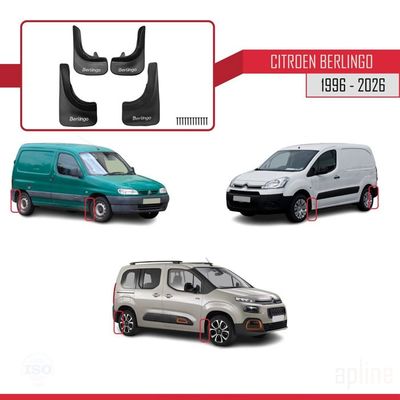Lot De 4 Bavettes (pare-boue) Pour Citroën Berlingo K9 2018-2025 - Neuf, Noir, Lavable