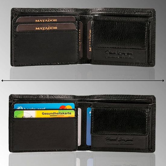 Porte-Monnaie Cuir Véritable Homme - Pochette Zippée Avec Porte-Clés | Format Compact 11x7.5cm