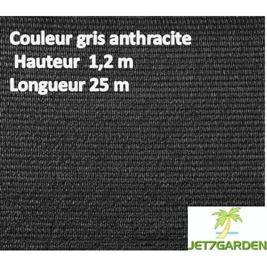 Rouleau brise vue JET7GARDEN 1,2x25m - Gris anthracite - Cdiscount Jardin