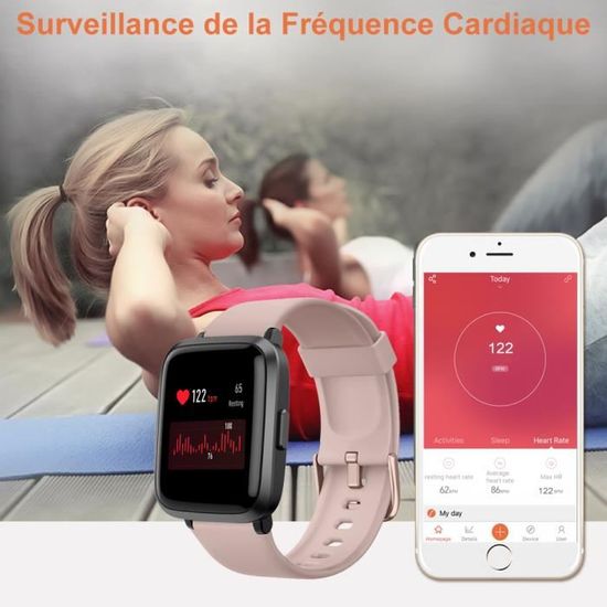 Acheter C1 PLUS Montre intelligente Tensiomètre Moniteur de fréquence  cardiaque Compteur de pas Fitness Tracker Bracelet de sport intelligent  pour hommes femmes enfants