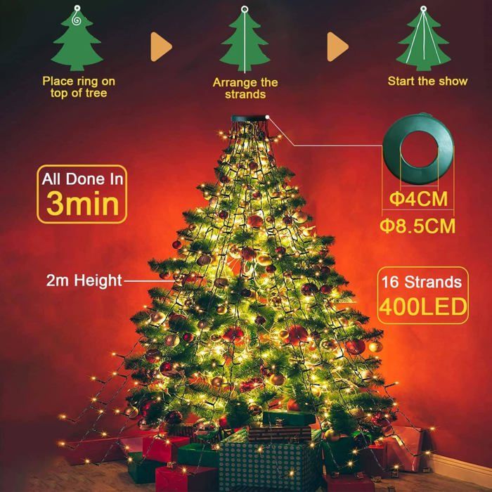 Sapin De Noël Artificiel Lumineux 240 Cm - 1220 Branches, LED Intégrées 8 Fonctions, Avec Neige Et Pommes De Pin, Intérieur/extérieur - 11