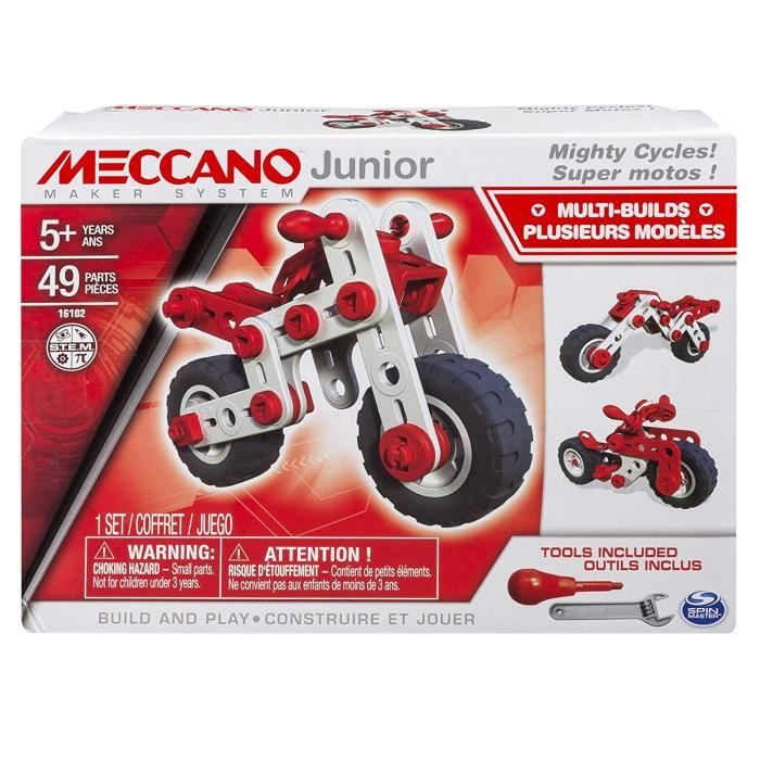 Jeu de construction Mecano moto cross 49 pieces 3 modeles avec outils cle  et tournevis - Jeu jouet enfant garcon idee cadeau noel - Cdiscount Jeux -  Jouets