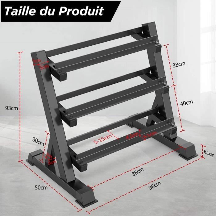 Support Haltères Compact Multifonction - Rangement Fitness Maison 3 Ou 5 Couches - Charge Jusqu'à 30kg